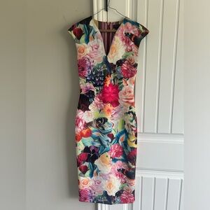 Ted Baker floral scuba cocktail dress